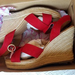 Sugar Women's Barbie Red Espadrille Wedge Sandal